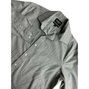 BONOBOS Mens Stretch Wrinkle Free Slim‎ Fit Button Down Dress Shirt Size L